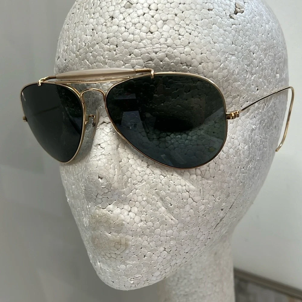 B & L Ray Ban Vintage 12K Gold Filled Aviator Glass Lens Sunglasses - RARE
